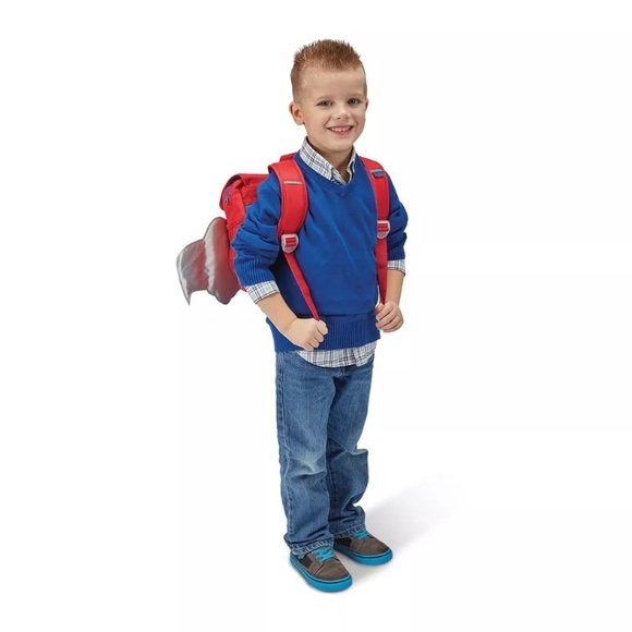 Bixbee Firebird Jet Plane Flyer Backpack 12x10 - Picture 2 of 2
